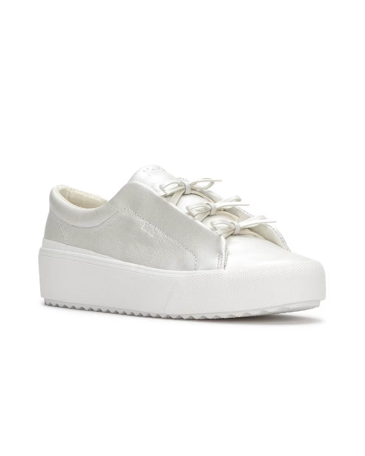 REMI MINI BOW PEAR LEATHER WHITE