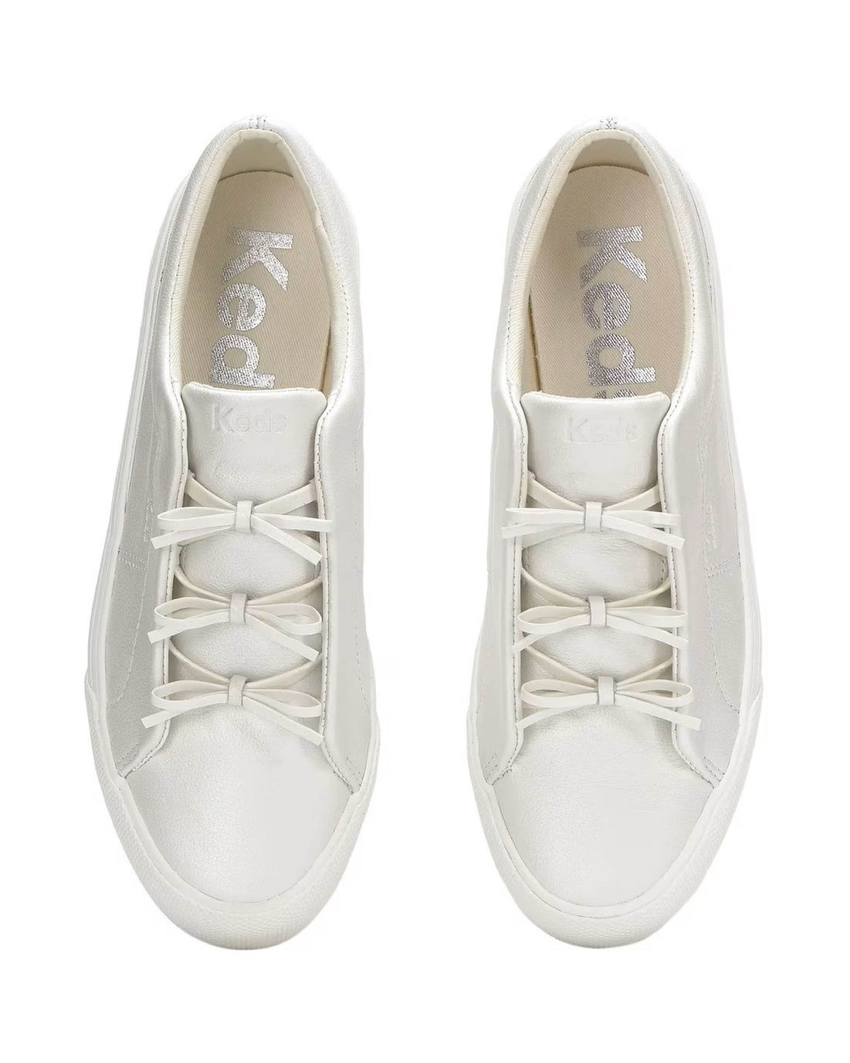 REMI MINI BOW PEAR LEATHER WHITE