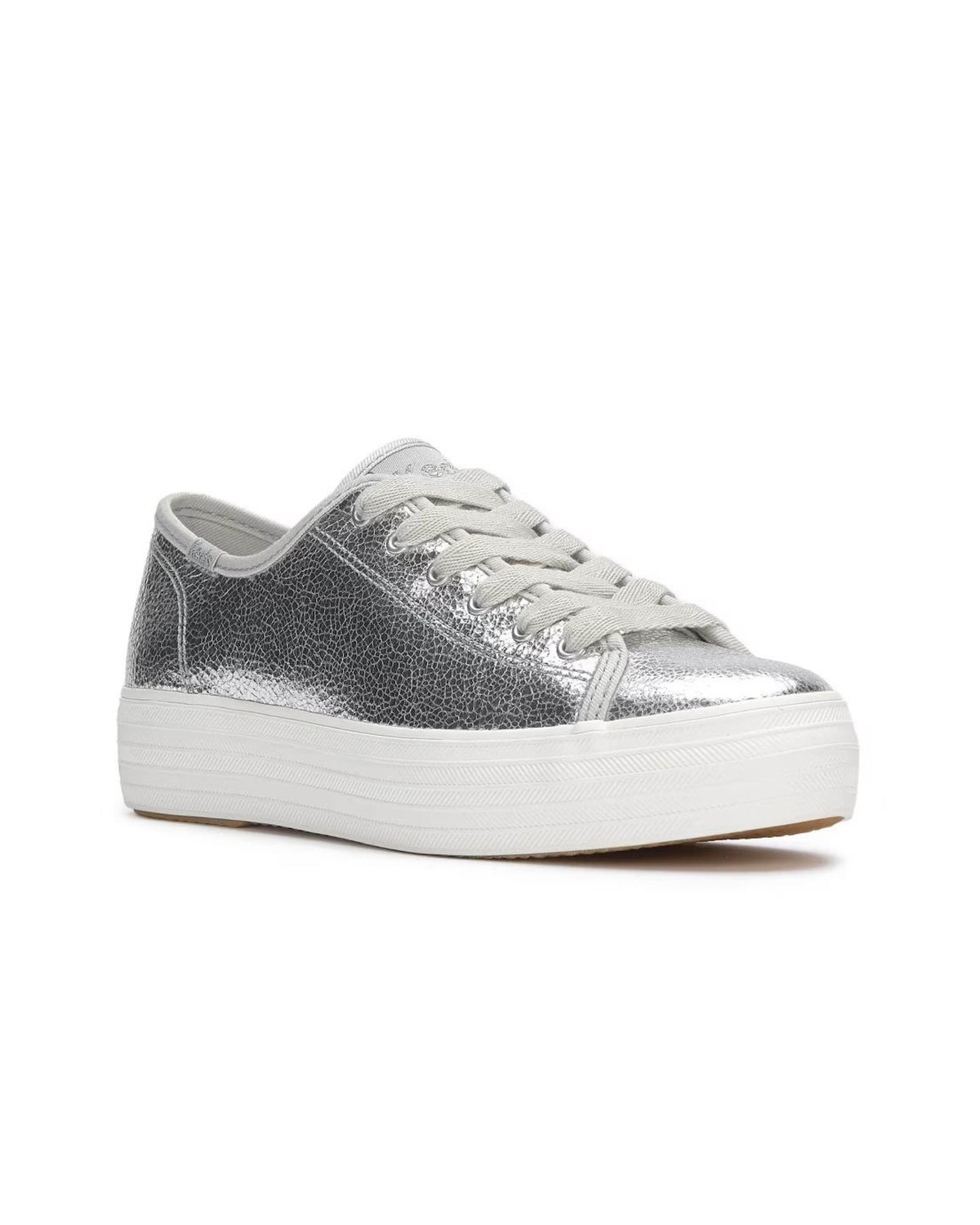 TRIPLE KICK METALLIC LEATHER SILVER