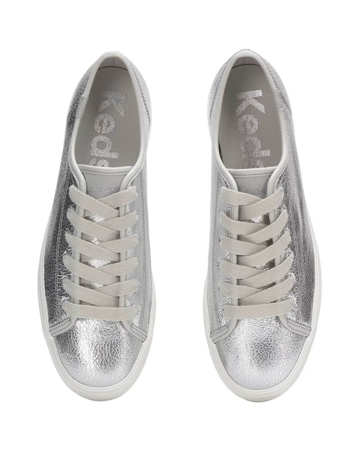 TRIPLE KICK METALLIC LEATHER SILVER