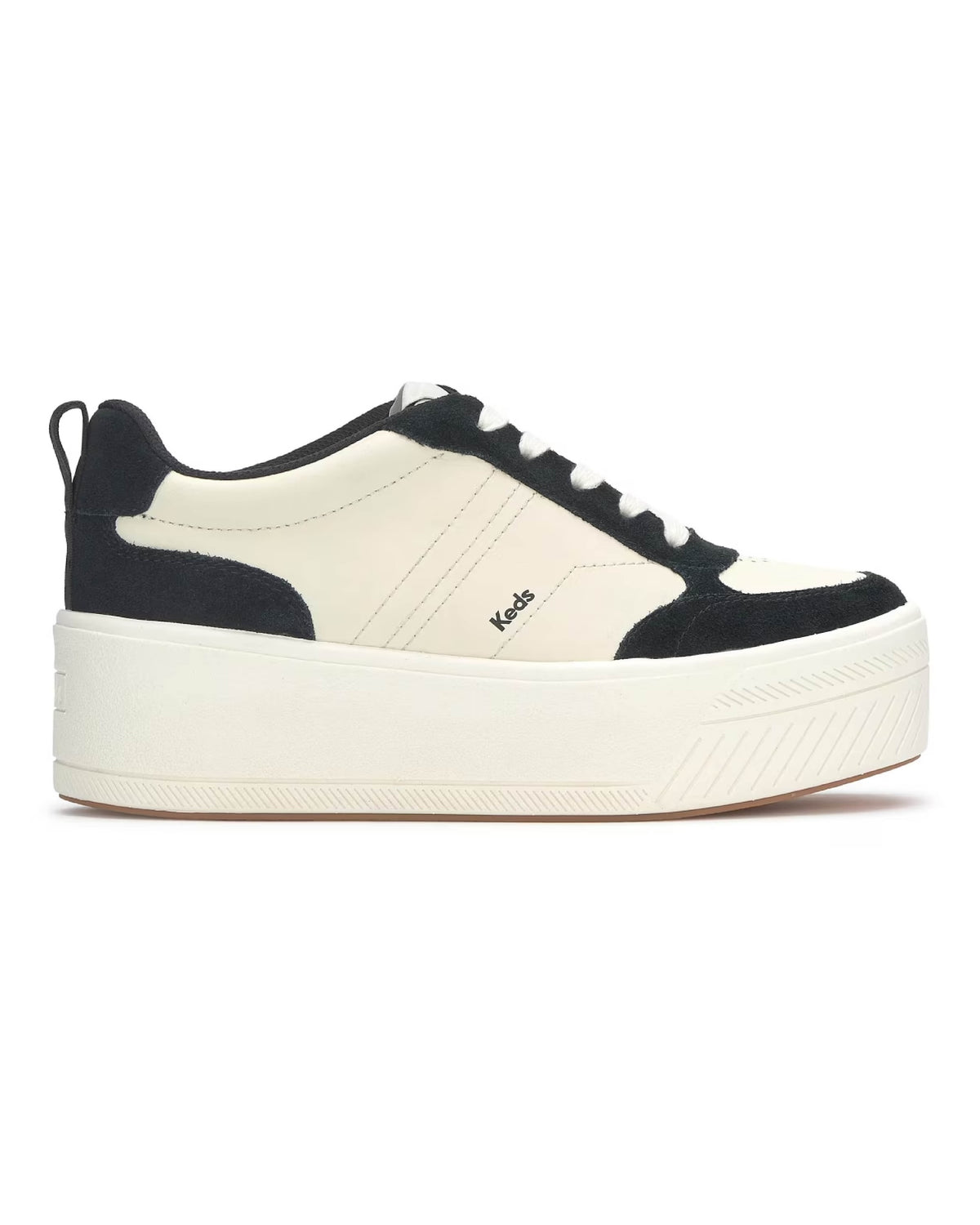 SKYLER LEATHER SUEDE CREME BLACK