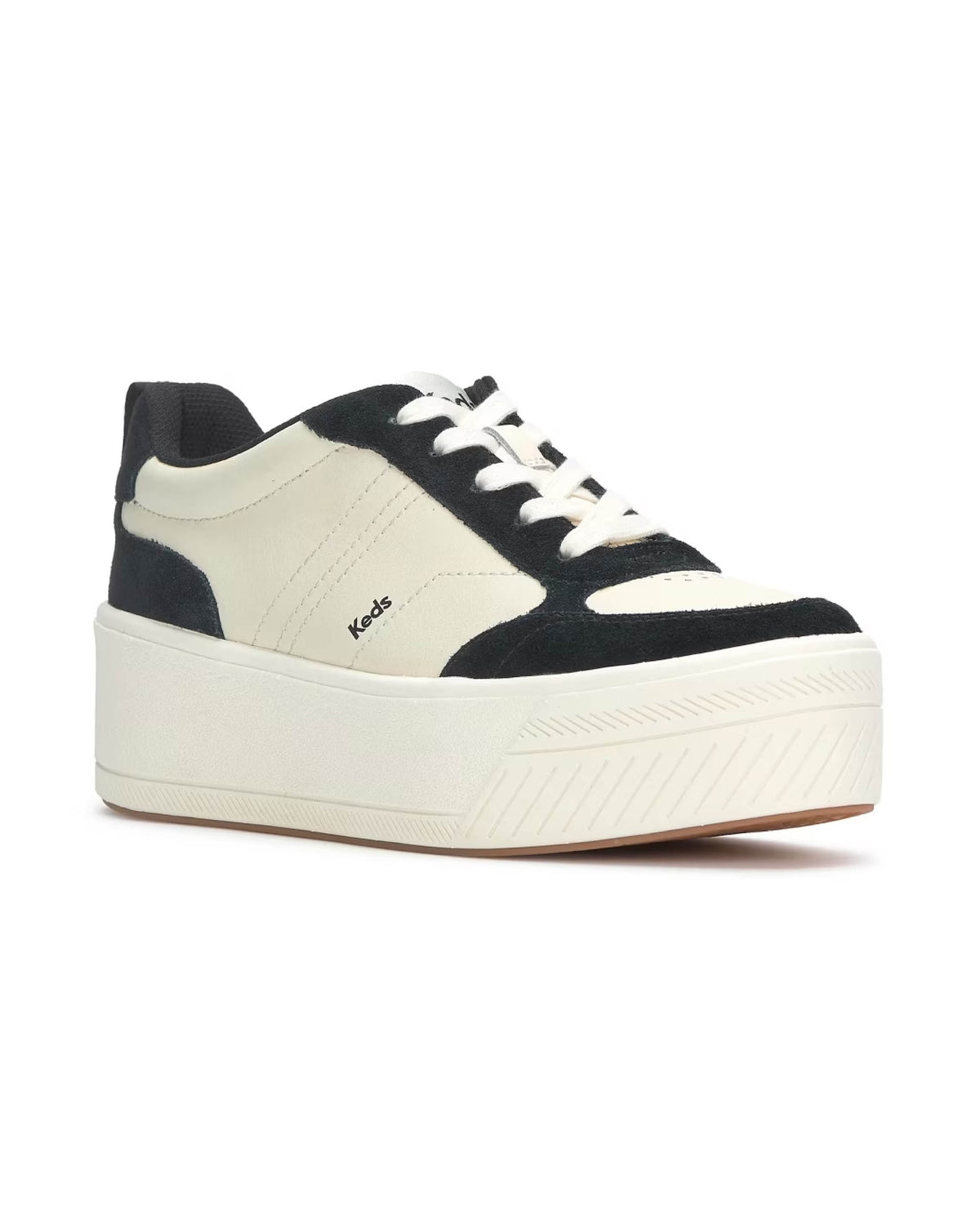 SKYLER LEATHER SUEDE CREME BLACK
