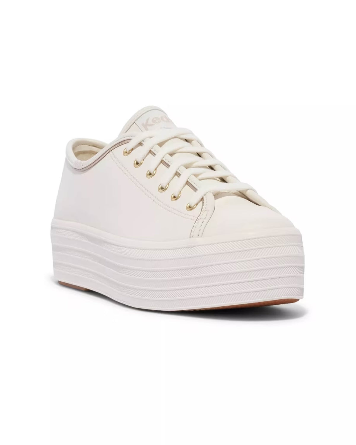 TRIPLE UP LEATHER WHITE/GOLD