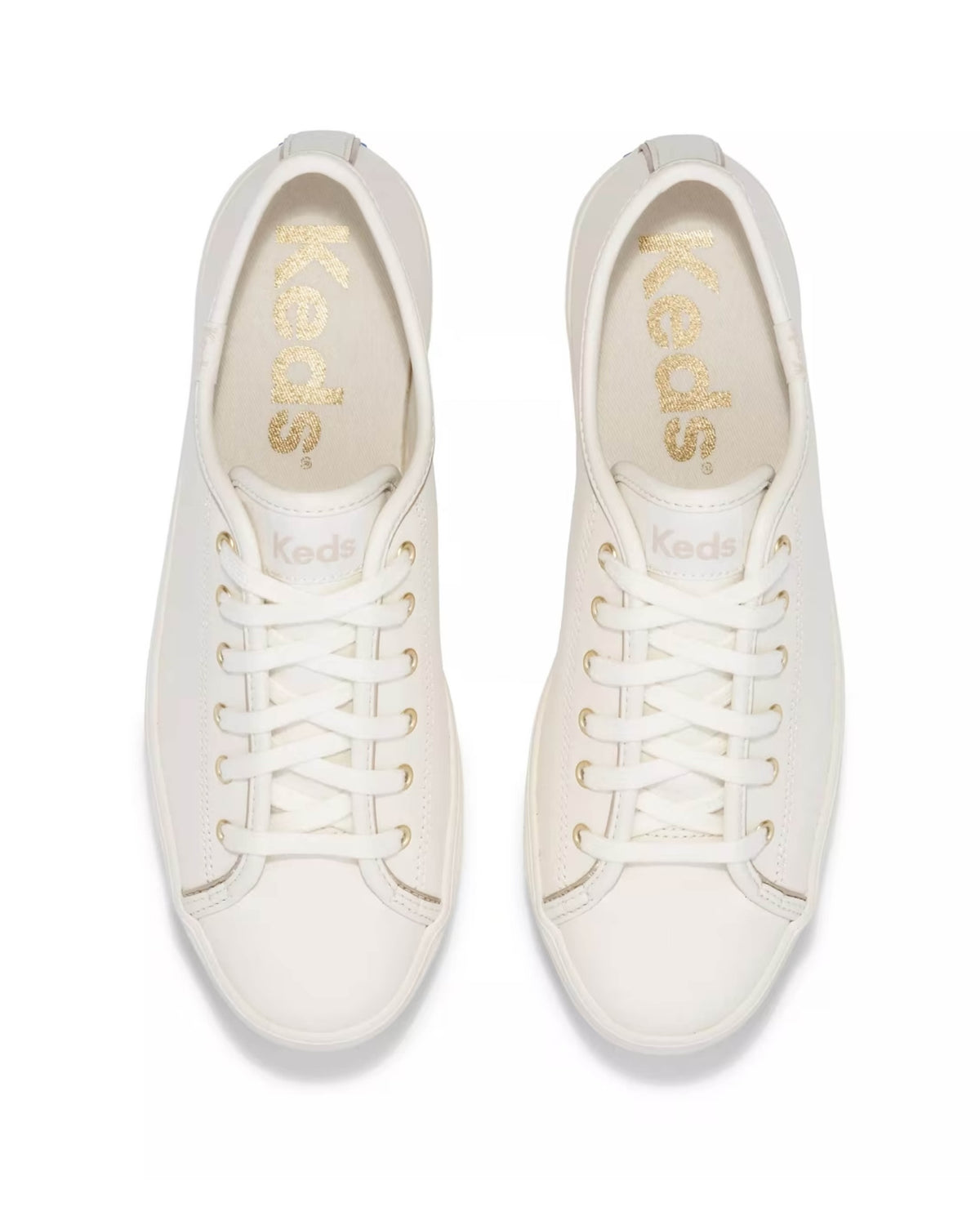 TRIPLE UP LEATHER WHITE/GOLD