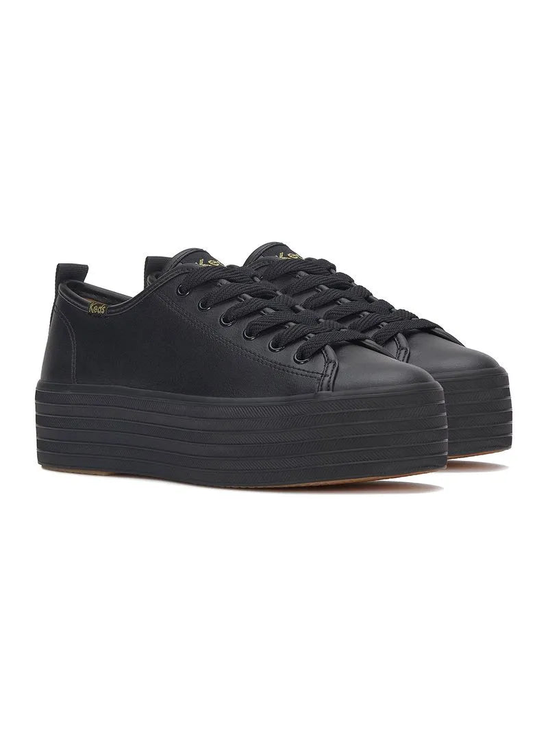 TRIPLE UP LEATHER BLACK