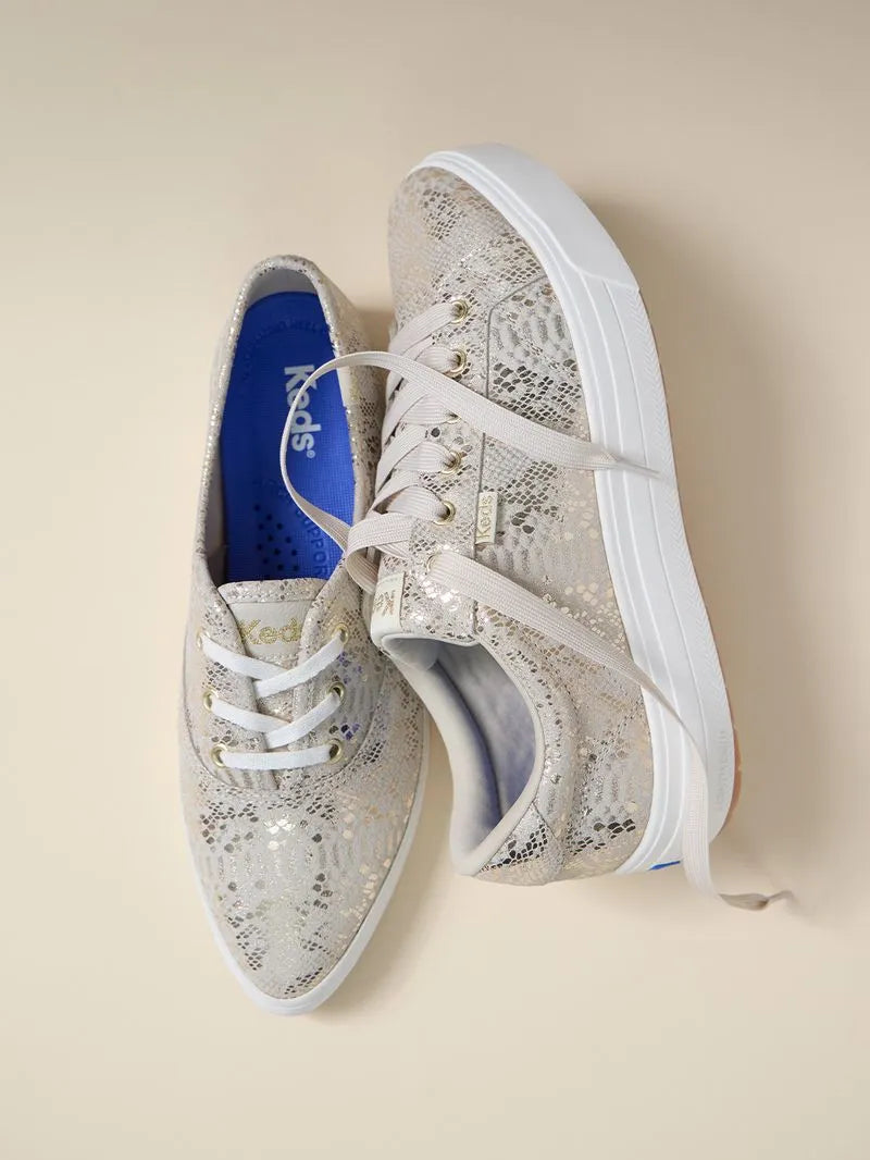 PARK METALLIC SNAKE FOIL SUEDE GOLD